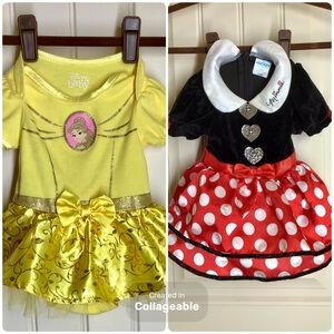 Disney Yellow Belle & Red Minnie Girl Dresses